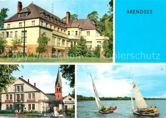 Arendsee Ostseebad FDGB Ferienheim Waldheim Rathaus Segelpartie am Arendsee