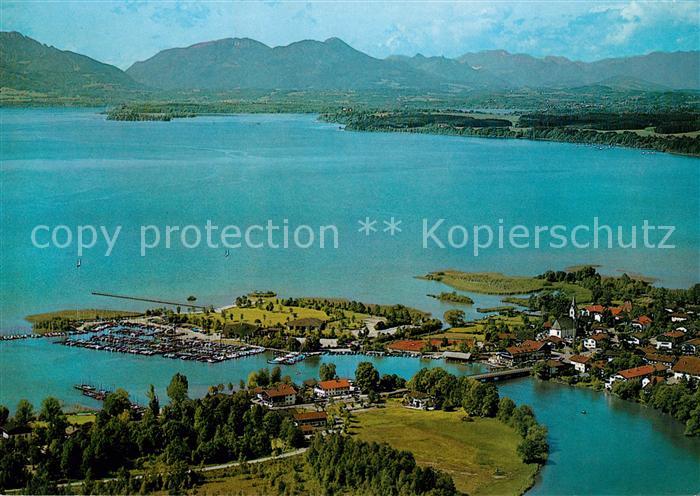 Seebruck Chiemsee Fliegeraufnahme