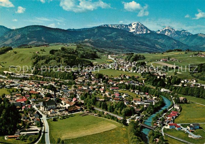 Siegsdorf Oberbayern Fliegeraufnahme mit Hochfelln und Hochgern