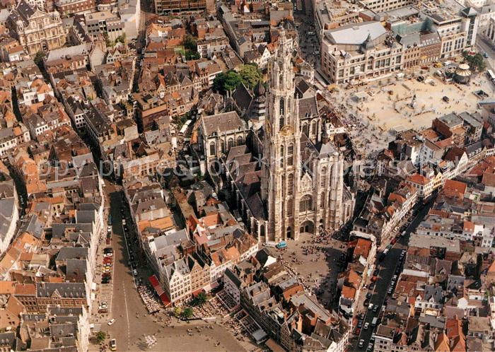 Antwerpen Anvers Fliegeraufnahme mit Cathedrale