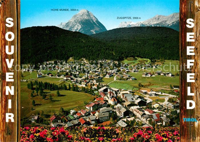 Seefeld Tirol Fliegeraufnahme mit Hohe Munde und Zugspitze