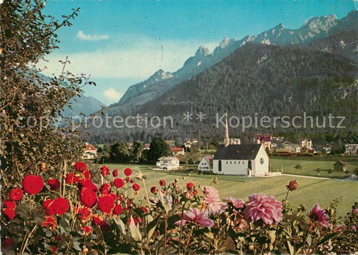 Bayerisch Gmain mit Kirche und Lattengebirge