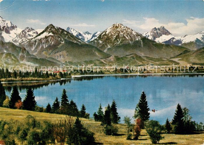 Oberstdorf Bannwaldsee mit Tiroler und Allgaeuer Alpen