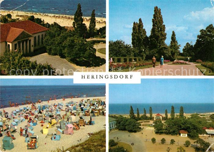 Heringsdorf Ostseebad Usedom Kulturhaus Kurpromenade Strand Kurpark mit Musikpav