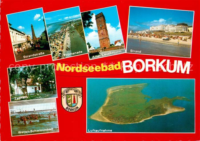 Borkum Strandstrasse Promenade Leuchtturm Strand Teehaus Wellenschwimmbad Fliege