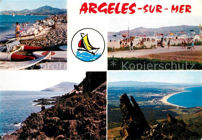 Argeles-sur-Mer Strand Promenade Kueste Landschaftspanorama