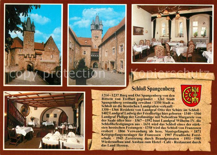 Spangenberg Hessen Schloss Hotel Restaurant Geschichte Wappen