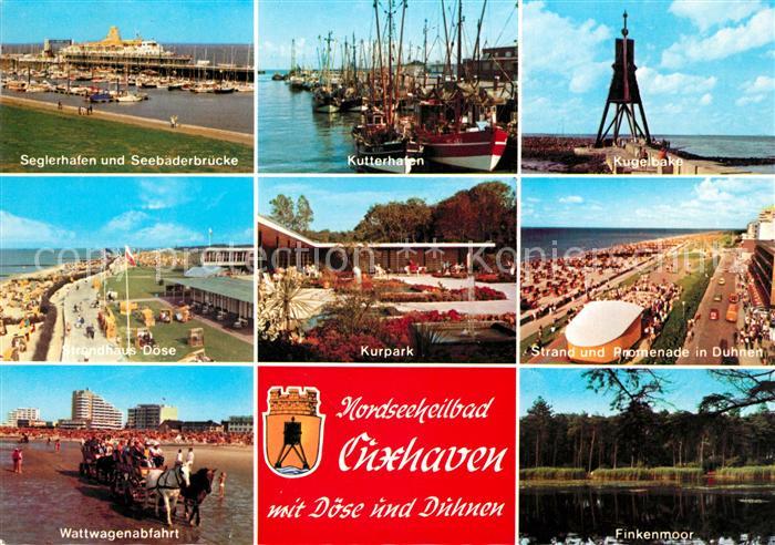 Cuxhaven Nordseebad Seglerhafen Seebaederbruecke Kutterhafen Kugelbake Strandhau