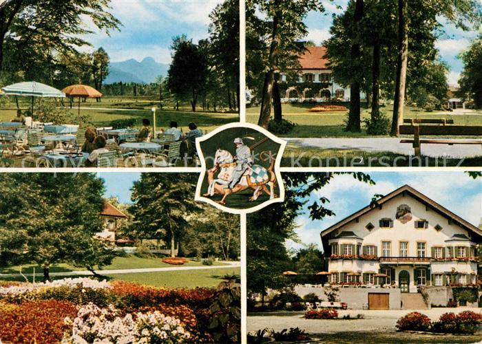Bad Aibling Kurhaus Blick zum Wendelstein Lesehalle Promenade Blumenbeet Brunnen