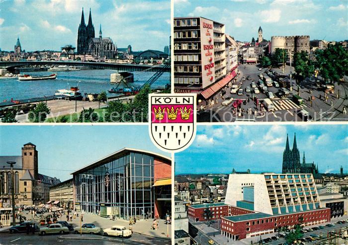 Koeln Rhein Rheinbruecke Koelner Dom Platz Tor Opernhaus Bahnhof Wappen