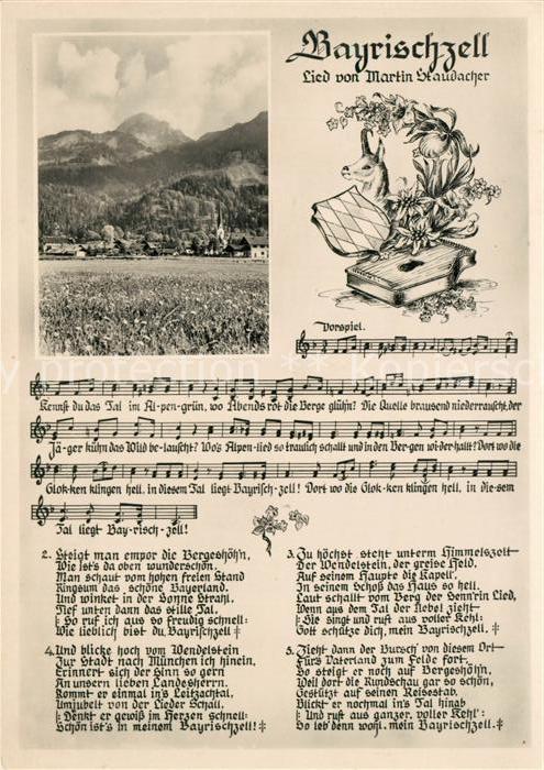 Bayrischzell Landschaftspanorama Lied von Martin Staudacher Noten