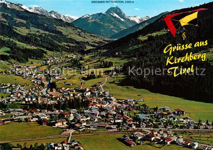 Kirchberg Tirol mit Grossem Rettenstein Drachenfliegen Fliegeraufnahme