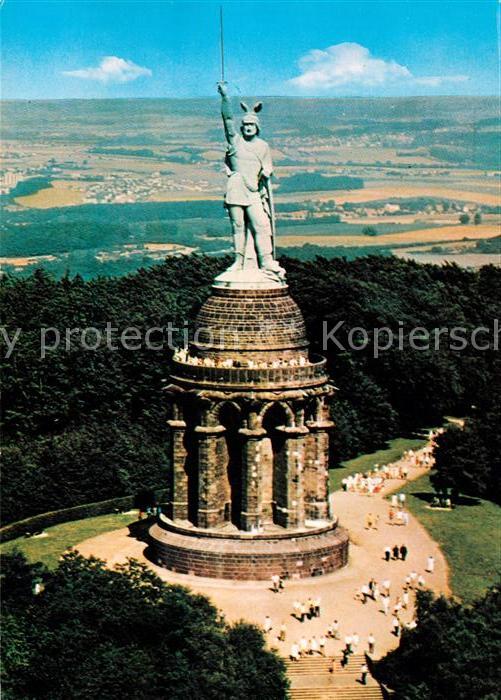 Detmold Hermannsdenkmal im Teutoburger Wald Fliegeraufnahme
