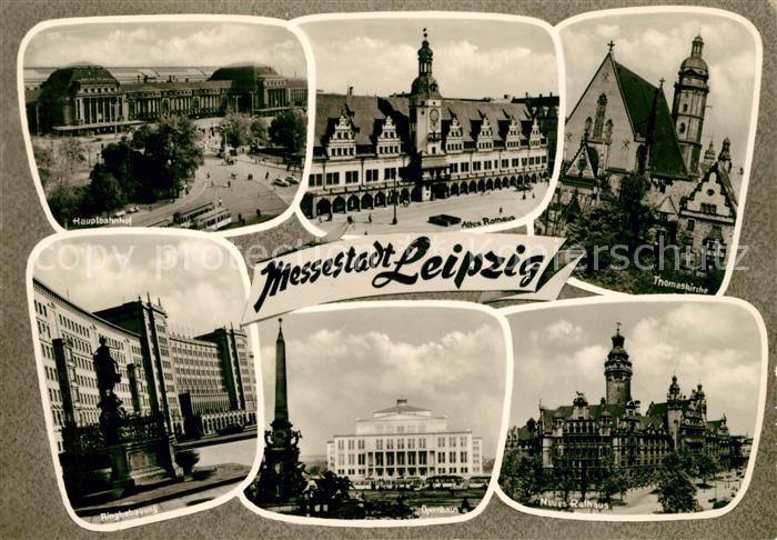 LEIPZIG Sachsen Hauptbahnhof Altes Rathaus Thomaskirche Ringbebauung Opernhaus N
