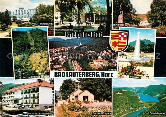 Bad Lauterberg Kurhotel Haus des Gastes Kurklinik Kurpark Fontaene Bahnhof Seilb