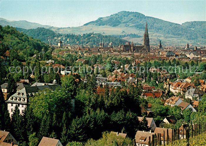 Freiburg Breisgau Stadtpanorama mit Kneipp Sanatorium St Urban Schoenberg Schwar