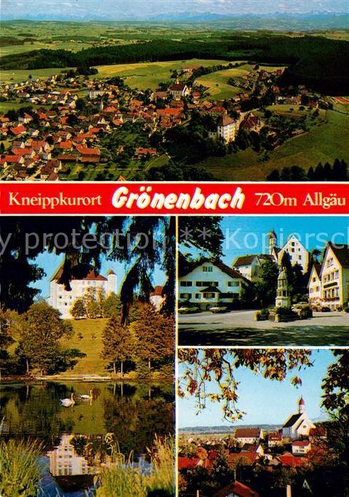 Bad Groenenbach Fliegeraufnahme Schloss Schwanenteich Marktplatz Kirche