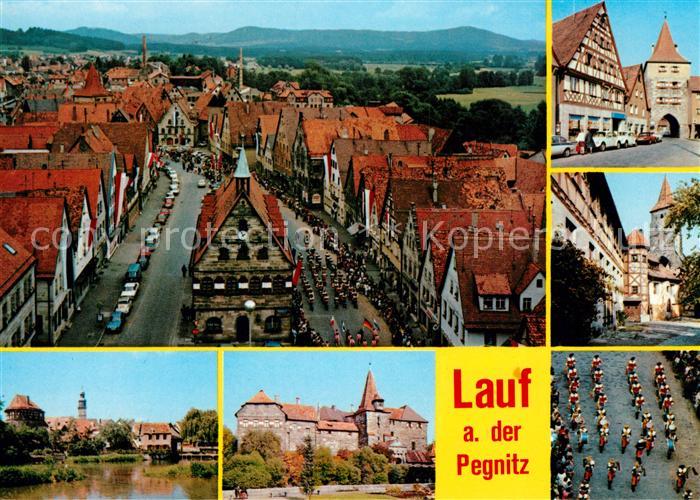 Lauf Pegnitz Marktplatz Rathaus Fachwerkhaus Torbogen Schloss Festumzug