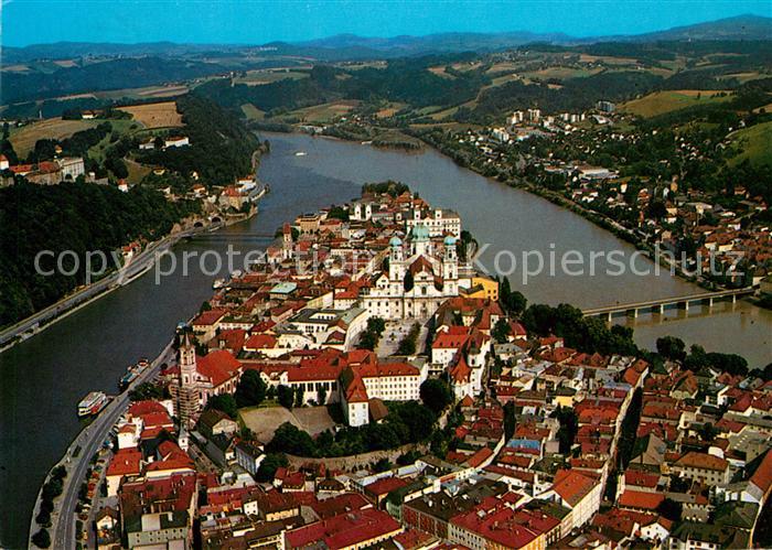 Passau Dreifluessestadt Fliegeraufnahme