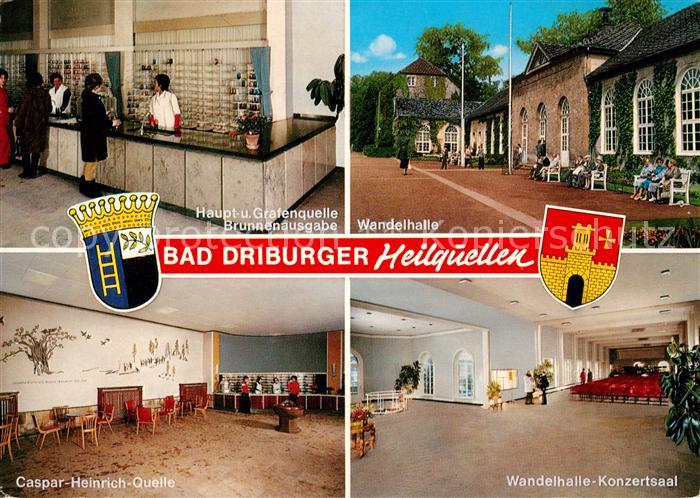 Bad Driburg Heilquellen Wandelhalle Konzertsaal Brunnenausgabe Wappen