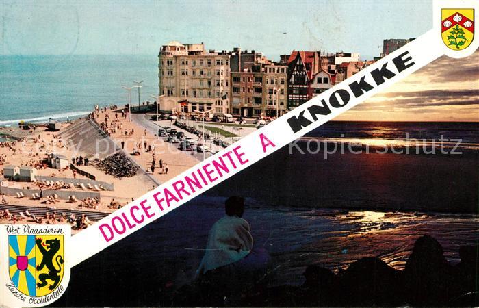 Knokke-Heist Strand Promenade Hotels Abendstimmung am Meer