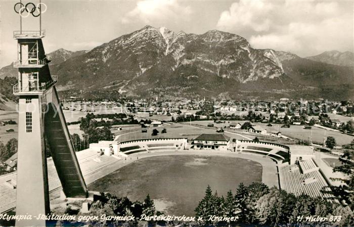 GARMISCH-PARTENKIRCHEN Bayern Olympia Skistadion Sprungschanze Blick gegen Krame