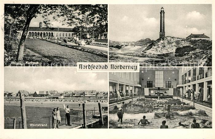 Norderney Nordseebad Kurhaus Leuchtturm Weststrand Wellenbad