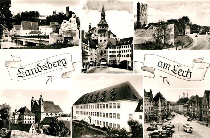 Landsberg Lech Lechbruecke Skulptur Stadttor Turm Schloss Landwirtschaftliche Le