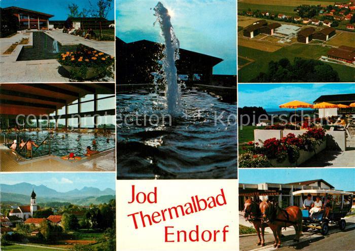 Bad Endorf Jod Thermalbad Hallenbad Fontaene Ponykutsche Fliegeraufnahme