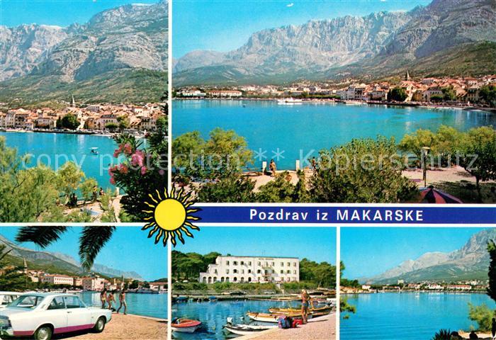 Makarska Dalmatien Panorama Kueste Berge Hafen