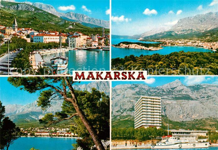 Makarska Dalmatien Hafen Panorama Kueste Hotel Yacht