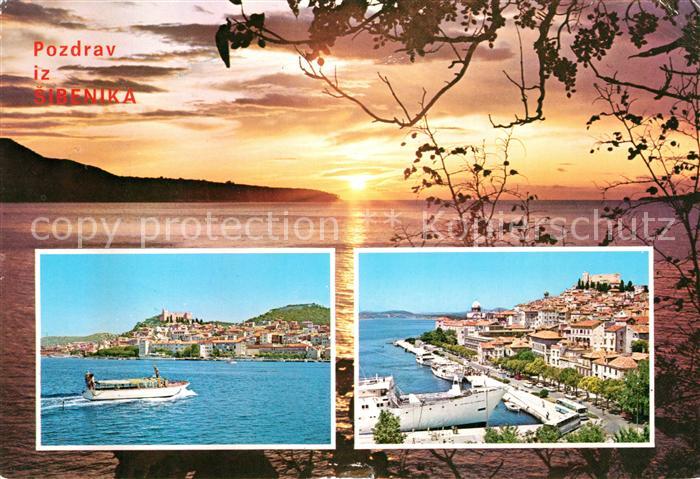 Sibenik Sonnenuntergang am Meer Hafen Kueste