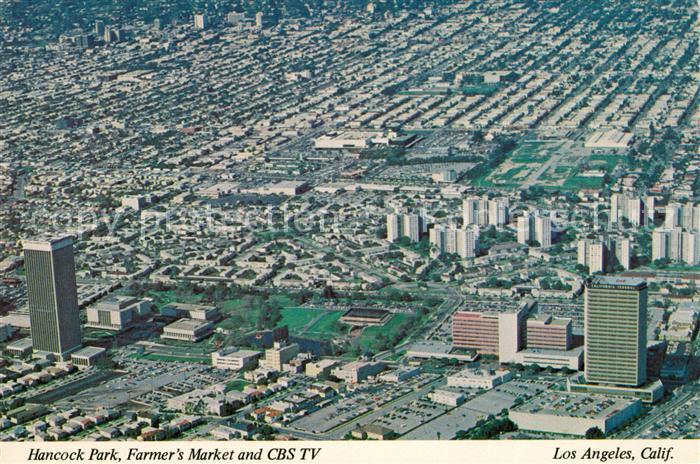 Los Angeles California Miracle Mile Hancock Park Farmers Market and CBS TV aeria