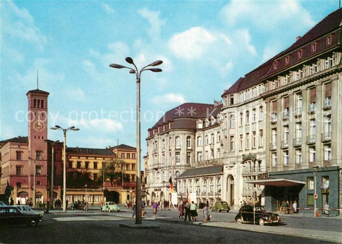 Erfurt Bahnhofsplatz mit Interhotel Erfurter Hof