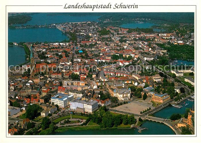 Schwerin Mecklenburg Landeshauptstadt Fliegeraufnahme
