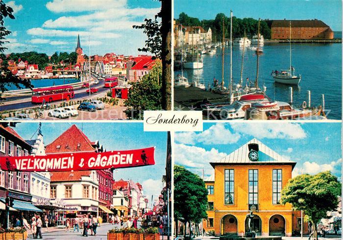 Sonderborg Udsigt mod Chr Xs Bro Havnen Gagaden Perlegade Radhuset
