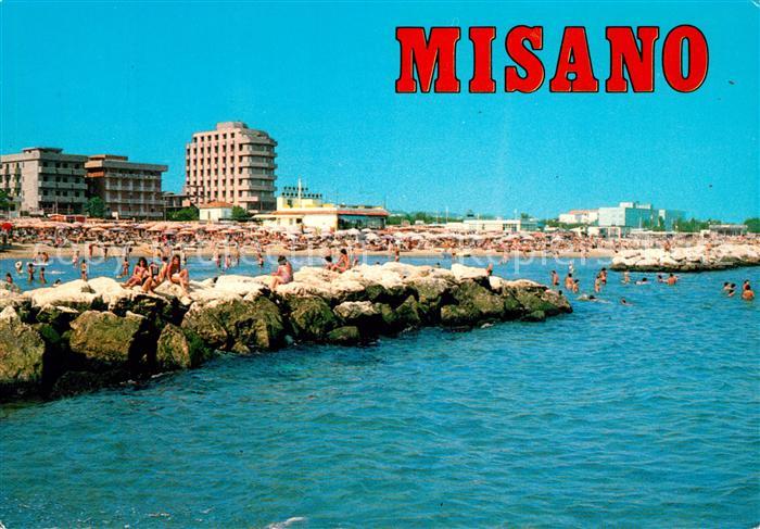 Misano Adriatico Alberghi e spiaggia visti dal mare Hotels und Strand