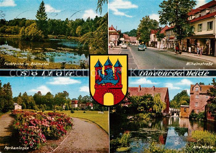 Soltau Fischteiche im Boehmetal Wilhelmstrasse Parkanlagen Alte Muehle Wappen