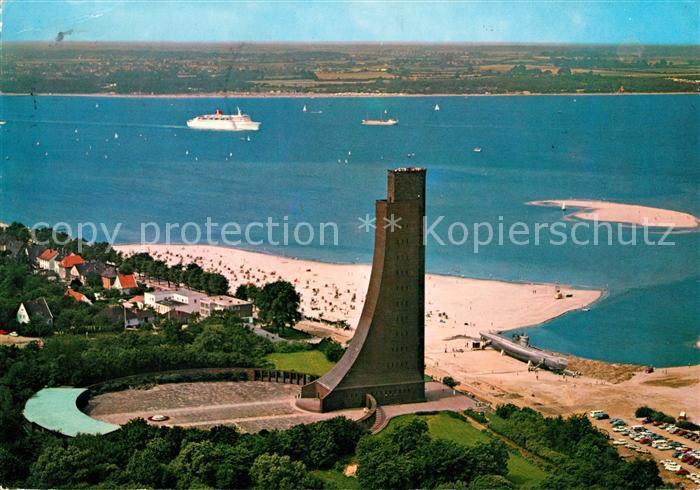 Laboe Ostseebad Marine Ehrenmal Faehre Fliegeraufnahme
