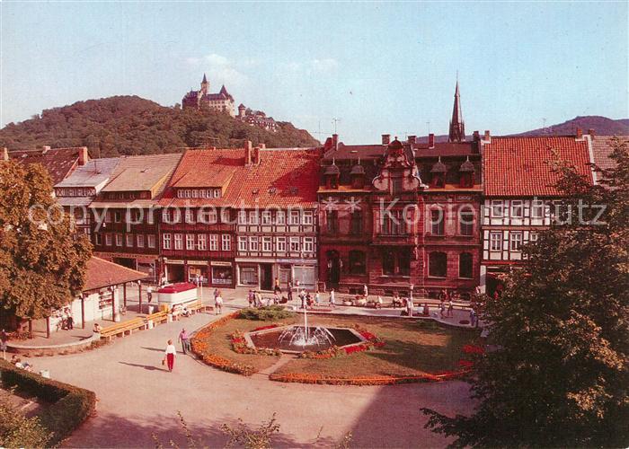 Wernigerode Harz Nicolaiplatz Blick zum Schloss