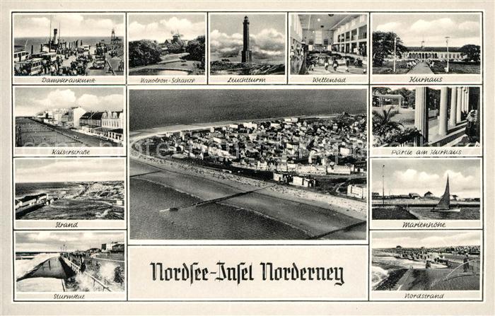 Norderney Nordseebad Napoleonschanze Leuchtturm Wellenbad Kurhaus Marienhoehe