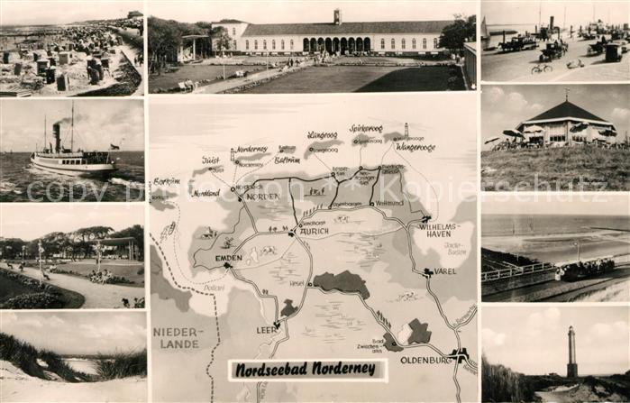 Norderney Nordseebad Panoramakarte Ansichten