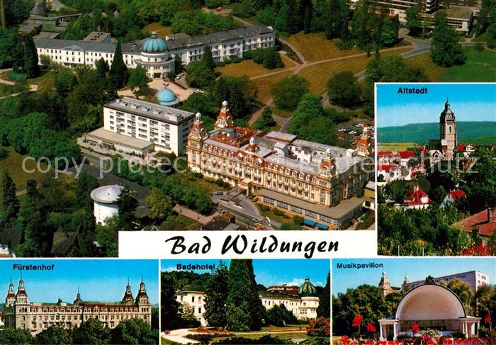 Wildungen Bad Fuerstenhof Badehotel Musikpavillion Flugaufnahme