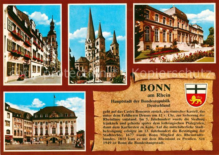 Bonn Rhein Geburtshaus Beethoven Muenster Rathaus Poppelsdorfer Schloss