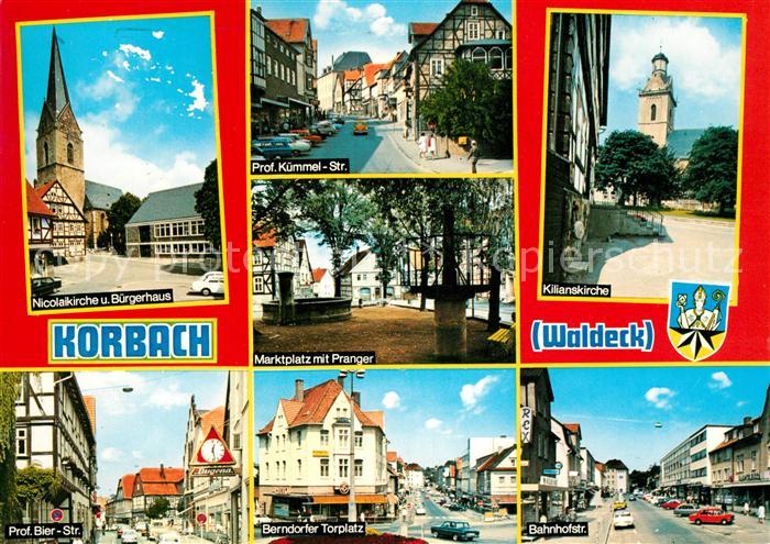 Korbach Nicolaikirche Buergerhaus Kilianskirche Marktplatz Pranger