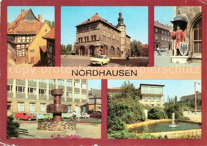 Nordhausen Thueringen Rathaus Brunnen Denkmal Roland