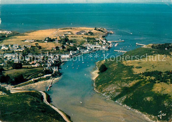 Sauzon Belle Ile en Mer Fliegeraufnahme Mündung Hafen