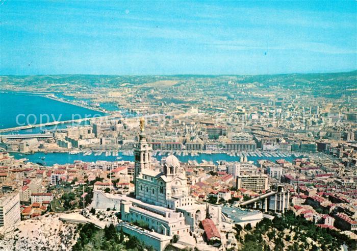 Marseille Bouches-du-Rhone Fliegeraufnahme Notre Dame Hafen