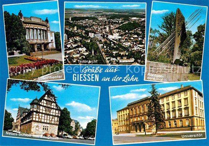 Giessen Lahn Stadttheater Roentgendenkmal Neues Schloss Zeughaus Universitaet