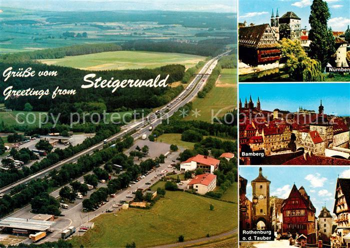 Wachenroth A3 Autobahn Raststaette Fliegeraufnahme Bamberg Nuernberg Rothenburg